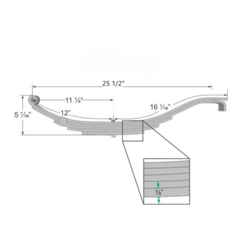 Trailer Leaf Spring - 5 Leaf - 3,500 lbs. Capacity - 2" Wide