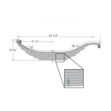 Trailer Leaf Spring - 7 Leaf - 4,000 lbs. Capacity - 2" Wide