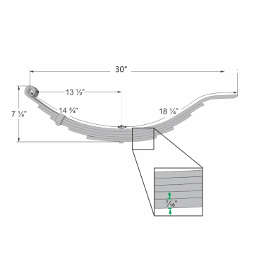 Trailer Leaf Spring - 5 Leaf - 5,000 lbs. Capacity 