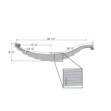 Trailer Leaf Spring - 6 Leaf - 4,000 lbs. Capacity - 2" Wide