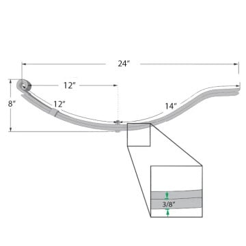 Trailer Leaf Spring - 2 Leaf - 1,000 lbs. Capacity