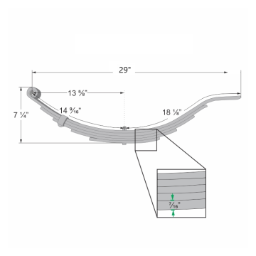 Trailer Leaf Spring - 5 Leaf - 5,000 lbs. Capacity 