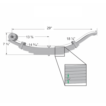 Trailer Leaf Spring - 6 Leaf - 6,000 lbs. Capacity 