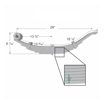 Trailer Leaf Spring - 7 Leaf - 7,500 lbs. Capacity 