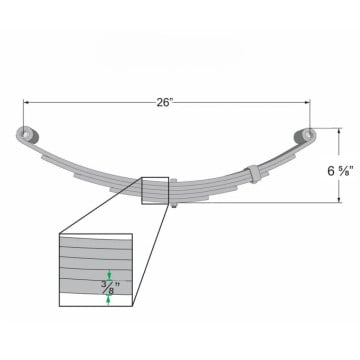 Trailer Leaf Spring - 5 Leaf - 2,500 lbs. Capacity
