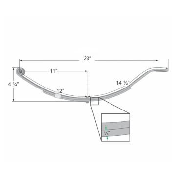 Trailer Leaf Spring - 2 Leaf - 500 lbs. Capacity