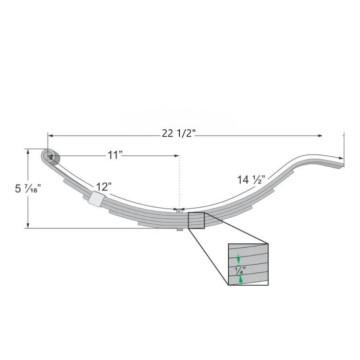Trailer Leaf Spring - 5 Leaf - 1,250 lbs. Capacity