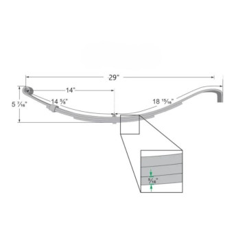 Trailer Leaf Spring - 3 Leaf - 900 lbs. Capacity