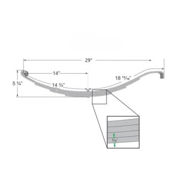Trailer Leaf Spring - 4 Leaf - 1,200 lbs. Capacity