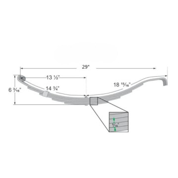 Trailer Leaf Spring - 5 Leaf - 1,500 lbs. Capacity