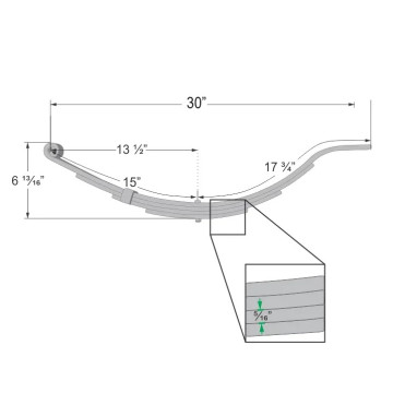 Trailer Leaf Spring - 4 Leaf -1,850 lbs. Capacity