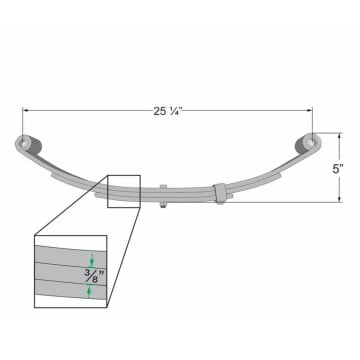 Trailer Leaf Spring - 3 Leaf - 2,000 lbs. Capacity