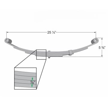 Trailer Leaf Spring - 4 Leaf - 2,500 lbs. Capacity
