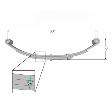 Trailer Leaf Spring - 3 Leaf - 1,250 lbs. Capacity