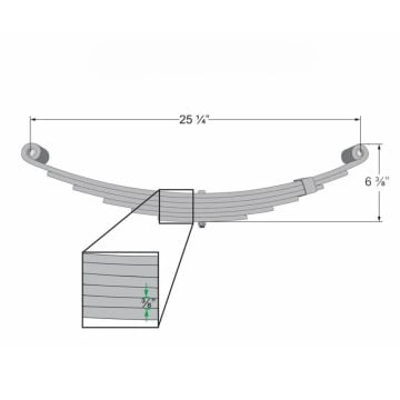 Trailer Leaf Spring - 6 Leaf - 3,500 lbs. Capacity