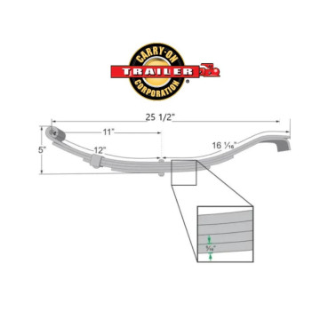 Trailer Leaf Spring - 4 Leaf - 1,500 lbs. Capacity