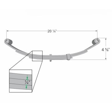 Trailer Leaf Spring - 3 Leaf - 1,000 lbs. Capacity