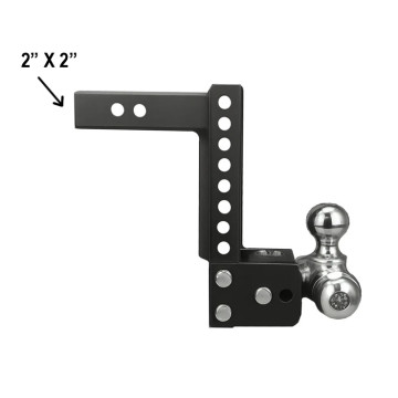 B&W Tow and Stow Adjustable Ball Mount - 3 Balls - 10K Capacity - 9" Drop - 9.5" Rise - Black 