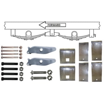 Slipper Spring Tandem Axle Hanger Kit for 2" Wide Springs
