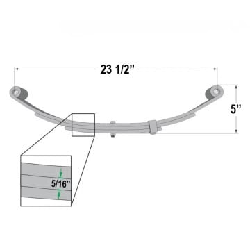 Trailer Leaf Spring - 3 Leaf - 1,000 lbs. Capacity