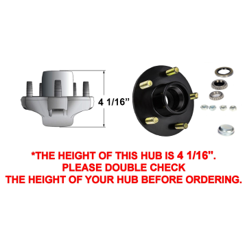 Dico 17214 Trailer Hub Assembly - 5 on 4 1/2" Bolt Circle with 11949-67048 Bearings
