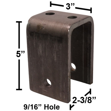 Front Hanger for 2" Spring - 5" Height - Raw Steel - Weld-On