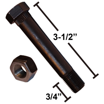 9/16" x 3 1/2" - Trailer Spring Bolt with Nut - Compatible with Dexter® 007-017-00