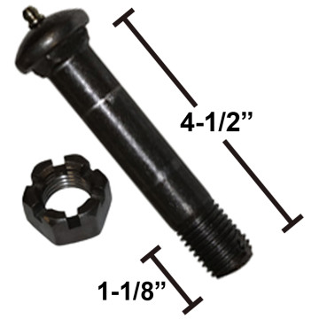 7/8" x 4 1/2" 9-Thread Wet Equalizer Bolt with Castle Nut - Drilled For Cotter Pin  Compatible W/ Dexter® 007-001-00