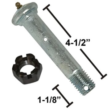 Equalizer Bolt - "Zinc Plated" - 7/8" x 4 1/2" - 9 Thread with Nut - Drilled For Cotter Pin