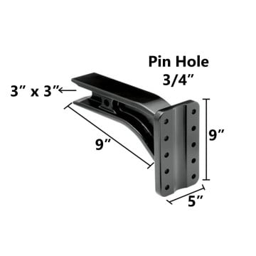 Draw-Tite Pintle Hook Mounting Plate - Fits 3" Receiver - 25k (12.5 Tons) 