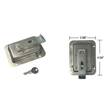 Trailer Door Latch (Flush Mount) - Stainless Steel 