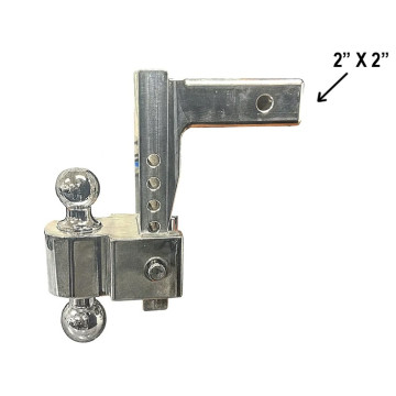 Flash Simple By Fastway - Aluminum Adjustable Ball Mount - 8" Drop - 10K Capacity - 2" and 2 5/16" Chrome Balls