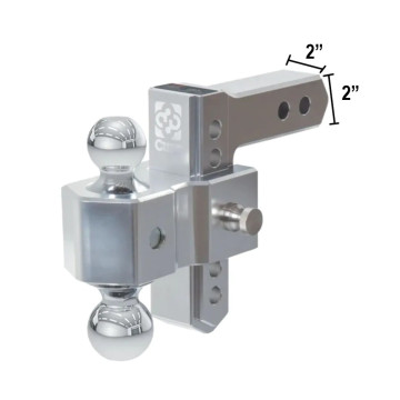 CURT 45363 Adjustable Dual Ball Mount - Aluminum - 2" and 2 5/16" Balls - 5 1/2" Drop - 12.5K Capacity