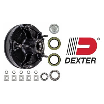 12" x 2" Rim Clamp Style Brake Drum - 5 on 9.4"with 1 3/4" x 1 1/4" Bearings (25580 x 15123) - 9/16" Studs