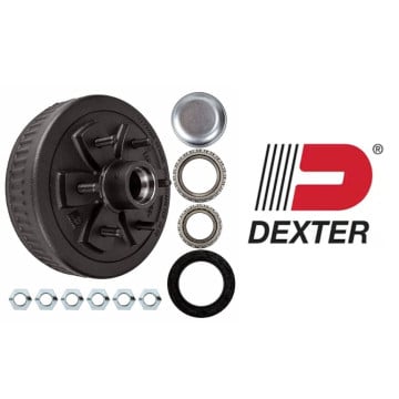 10" x 2 1/4" Brake Drum - 6 on 5 1/2" with 1 3/8" x 1 1/16" Bearings (68149 x 44649) - 1/2" Studs
