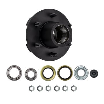 Trailer Hub - 6 on 5 1/2" Bolt Circle with 25580-15123 Bearings