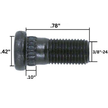 Wheel Stud - 3/8" for Brake Flange on Axles