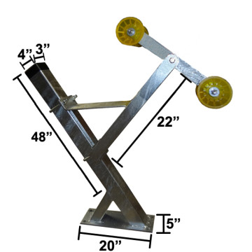  3" x 4" x 48" Galvanized Winchpost Assembly - Fits 3" x 4" Tongue - Will Accept Powerwinch&reg;