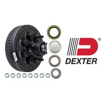 12" x 2" Brake Drum - 8 on 6 1/2" with 1 3/4" x 1 1/4" Bearings (25580 x 14125A) - 5/8" Studs