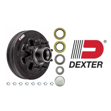 12" x 2" Brake Drum - 8 on 6 1/2" with 1 3/4" x 1 1/4" Bearings  (25580 x 14125A) - 9/16" Studs