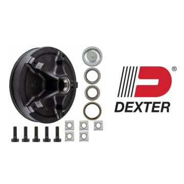 12" x 2" Rim Clamp Style Mobile Home Brake Drum - 5 on 9.4" with 68149 & 67048 Bearings - 9/16" Studs