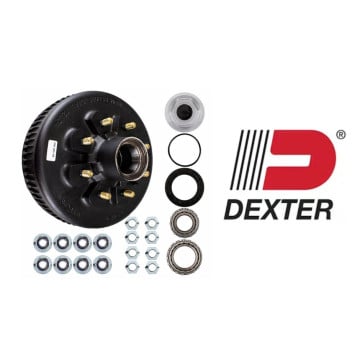 12 1/4" x 3 3/8" Brake Drum - 8 on 6 1/2" with  (25580 x 02475) Bearings - 9/16" Studs