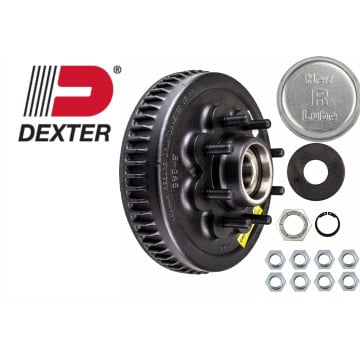 12" x 2" Nev-R-Lube Brake Drum - 8 on 6 1/2" with 50mm Bearing Cartridge (31-071-03) - 5/8" Studs