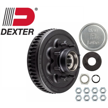 12" x 2" Nev-R-Lube Brake Drum - 8 on 6 1/2" with 50mm Bearing Cartridge (31-071-03) - 1/2" Studs