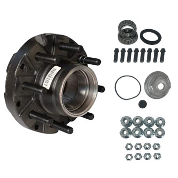 Trailer Hub - 8 on 6 1/2" Bolt Circle - 9K to 10K - Oil Bath with 387A/25580 Bearings 