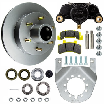 Tie Down Engineering 12" Integral Disc Brake Assembly - 6 on 5 1/2" - Galv-X Coated Rotors