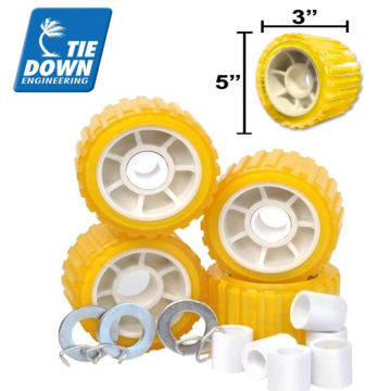 Tie Down 86144 PVC Ribbed Wobble Roller Kit - 3" x 5" - Fits 3/4" or 1 1/16" Shaft - 1 1/2" Thru Center 