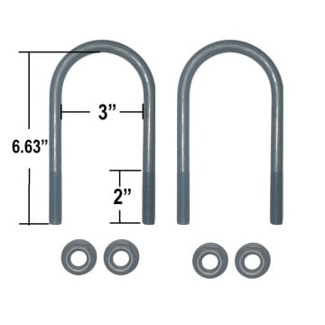 U-Bolts - For 3" Round Axles (2 Pack)