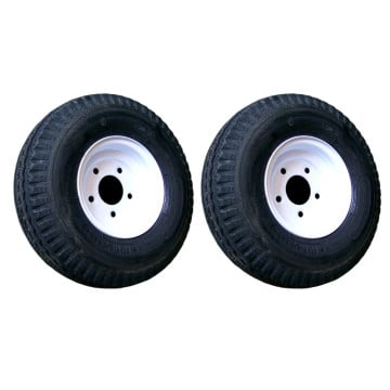 Pair of 919 Trailer Tires - 4.80/4.00-8 Bias – 590 lb Capacity - 5 on 4.5” - Load Range B