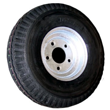 4.80/4.00-8 Bias Trailer Tire – Galvanized – 590 lb Capacity - 5 on 4.5” – Load Range B